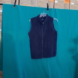 NEW! Fuinloth WMN Fleece Vest Polar Soft Sleeveless Zip Up Pockets Navy Blue XL